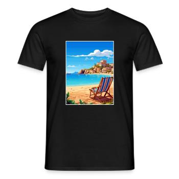 Sicile Italie Décoration Vintage Voyage Affiche WPA - T-shirt homme - noir - Devant - AI Model Male 178 light (178cm)