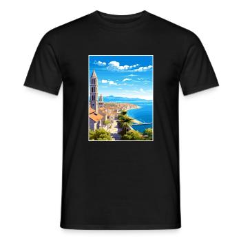 Split Kroatien Vintage Reiseposter WPA Souvenir - Männer T-Shirt - Schwarz - Vorne - AI Model Male 178 light (178cm)