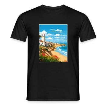 Costa De La Luz Espagne Vintage Voyage Poster WPA - T-shirt homme - noir - Devant - AI Model Male 178 light (178cm)