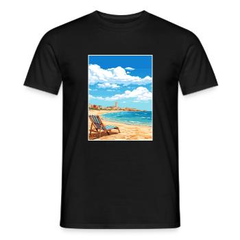 Costa De La Luz Espagne Vintage Voyage Poster WPA - T-shirt homme - noir - Devant - AI Model Male 178 light (178cm)