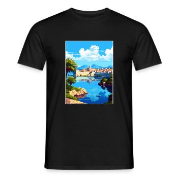 Dubrovnik Croatie Vintage voyage affiche Souvenir - T-shirt homme - noir - Devant - AI Model Male 178 light (178cm)