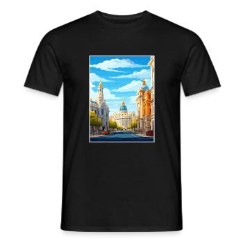 Madrid Spain Vintage Travel Poster WPA Souvenir - Men's T-Shirt - black - Front - AI Model Male 178 light (178cm)