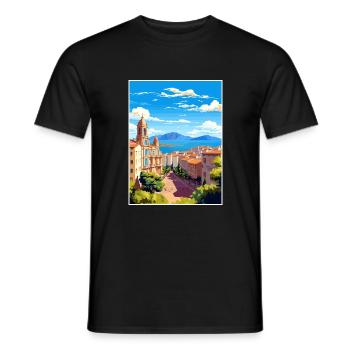 Malaga Espagne Vintage voyage affiche WPA Souvenir - T-shirt homme - noir - Devant - AI Model Male 178 light (178cm)