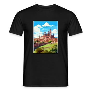 Salamanque Espagne Vintage voyage affiche WPA Souvenir - T-shirt homme - noir - Devant - AI Model Male 178 light (178cm)