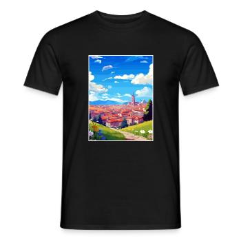 Pamplona Spanien Vintage Reiseposter WPA Souvenir - Männer T-Shirt - Schwarz - Vorne - AI Model Male 178 light (178cm)