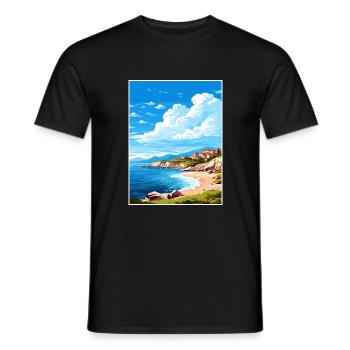 Zakynthos Grèce Décoration Grec Voyage Affiche - T-shirt homme - noir - Devant - AI Model Male 178 light (178cm)