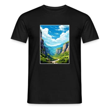 Vikos Schlucht Griechenland Deko Vintage Reiseposter WPA - Männer T-Shirt - Schwarz - Vorne - AI Model Male 178 light (178cm)