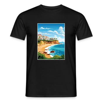 Lagos Portugal Vintage Reiseposter WPA Souvenir - Männer T-Shirt - Schwarz - Vorne - AI Model Male 178 light (178cm)