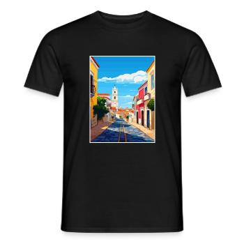 Lagos Portugal Vintage Reiseposter WPA Souvenir - Männer T-Shirt - Schwarz - Vorne - AI Model Male 178 light (178cm)