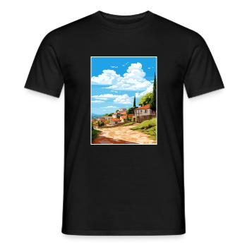 Monsanto Portugal Vintage Voyage Poster Souvenir - T-shirt homme - noir - Devant - AI Model Male 178 light (178cm)
