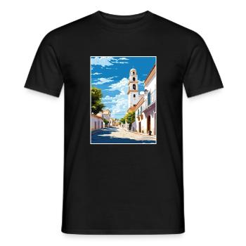 Tavira Portugal Vintage Reiseposter WPA Souvenir - Männer T-Shirt - Schwarz - Vorne - AI Model Male 178 light (178cm)