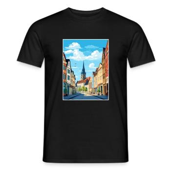 Koblenz Decoration Germany Vintage Travel Poster - Men's T-Shirt - black - Front - AI Model Male 178 light (178cm)