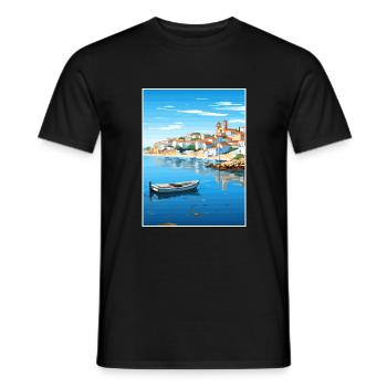 Sines Portugal Vintage Travel Poster WPA Souvenir - Men's T-Shirt - black - Front - AI Model Male 178 light (178cm)