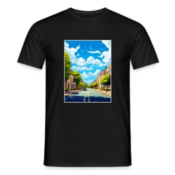 Kassel Decoration Germany Vintage Travel Poster - Men's T-Shirt - black - Front - AI Model Male 178 light (178cm)