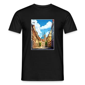 Würzburg Allemagne Vintage voyage affiche Souvenir - T-shirt homme - noir - Devant - AI Model Male 178 light (178cm)