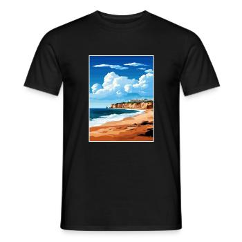 Sagres Portugal Vintage Travel Poster WPA Souvenir - Men's T-Shirt - black - Front - AI Model Male 178 light (178cm)