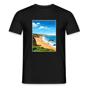 Sagres Portugal Vintage Travel Poster WPA Souvenir - Men's T-Shirt - black - Front - AI Model Male 178 light (178cm)