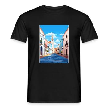 Tavira Portugal Vintage Reiseposter WPA Souvenir - Männer T-Shirt - Schwarz - Vorne - AI Model Male 178 light (178cm)