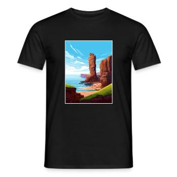 Old Man Of Hoy Scotland Vintage Travel Poster WPA - Men's T-Shirt - black - Front - AI Model Male 178 light (178cm)