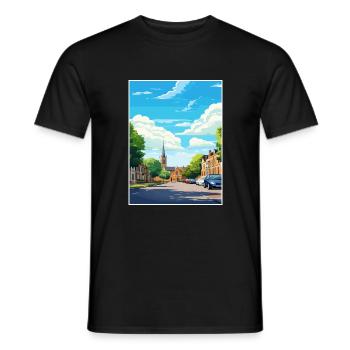 Leighton Buzzard England Vintage Travel Poster WPA - Men's T-Shirt - black - Front - AI Model Male 178 light (178cm)