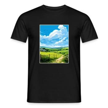 Pensrose Estate Cornwall Affiche de voyage Vintage WPA - T-shirt homme - noir - Devant - AI Model Male 178 light (178cm)