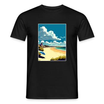 Bournemouth Angleterre plage Vintage affiche de voyage - T-shirt homme - noir - Devant - AI Model Male 178 light (178cm)