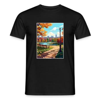 Hyde Park London England Vintage Travel Poster WPA - Men's T-Shirt - black - Front - AI Model Male 178 light (178cm)