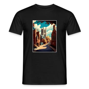 Richmond England Yorkshire Vintage Reiseposter - Männer T-Shirt - Schwarz - Vorne - AI Model Male 178 light (178cm)