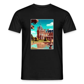 Waddesdon Manor décoration Vintage Travel Poster - T-shirt homme - noir - Devant - AI Model Male 178 light (178cm)
