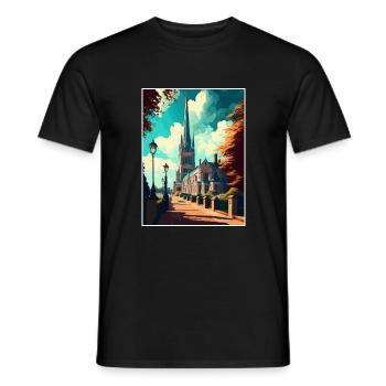 Salisbury England Souvenir Vintage Reiseposter - Männer T-Shirt - Schwarz - Vorne - AI Model Male 178 light (178cm)