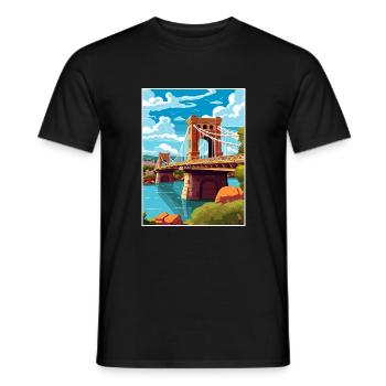 Bristol England Bridge Vintage Travel Poster WPA - Men's T-Shirt - black - Front - AI Model Male 178 light (178cm)