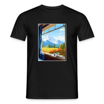 Orient Express Europe déco Vintage Affiche de voyage - T-shirt homme - noir - Devant - AI Model Male 178 light (178cm)
