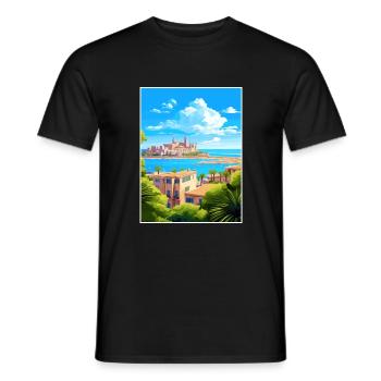 Palma De Mallorca Spain Vintage Travel Poster WPA - Men's T-Shirt - black - Front - AI Model Male 178 light (178cm)
