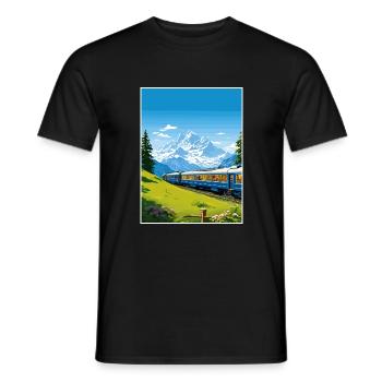 Orient Express Europe déco Vintage Affiche de voyage - T-shirt homme - noir - Devant - AI Model Male 178 light (178cm)