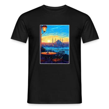 Istanbul Décoration Turquie Vintage Affiche De Voyage - T-shirt homme - noir - Devant - AI Model Male 178 light (178cm)