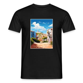 Grandola Portugal Vintage voyage affiche Souvenir - T-shirt homme - noir - Devant - AI Model Male 178 light (178cm)