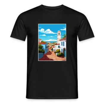 Grandola Portugal Vintage Reiseposter Souvenir - Männer T-Shirt - Schwarz - Vorne - AI Model Male 178 light (178cm)