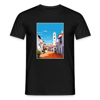 Alentejo Portugal Vintage Reiseposter Souvenir - Männer T-Shirt - Schwarz - Vorne - AI Model Male 178 light (178cm)