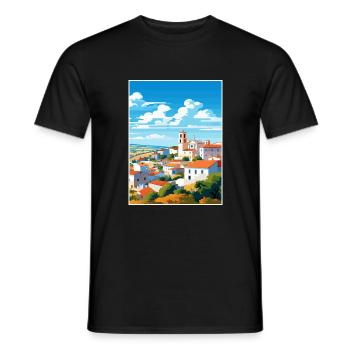 Alentejo Portugal Vintage Reiseposter Souvenir - Männer T-Shirt - Schwarz - Vorne - AI Model Male 178 light (178cm)
