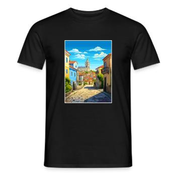 Amarante Portugal Vintage Reiseposter Souvenir - Männer T-Shirt - Schwarz - Vorne - AI Model Male 178 light (178cm)