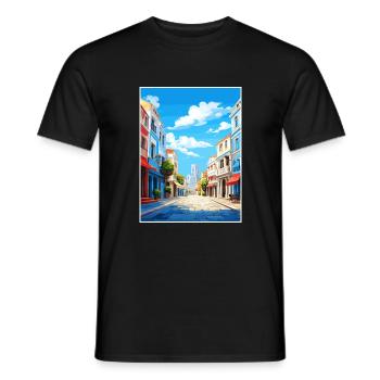Aveiro Portugal Vintage voyage affiche WPA Souvenir - T-shirt homme - noir - Devant - AI Model Male 178 light (178cm)