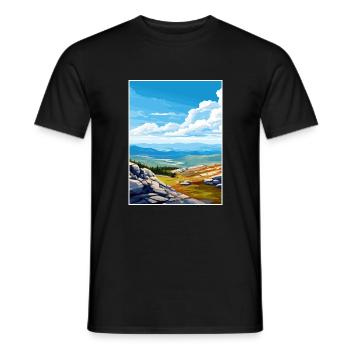 Serra Da Estrela Portugal Affiche de voyage Vintage - T-shirt homme - noir - Devant - AI Model Male 178 light (178cm)