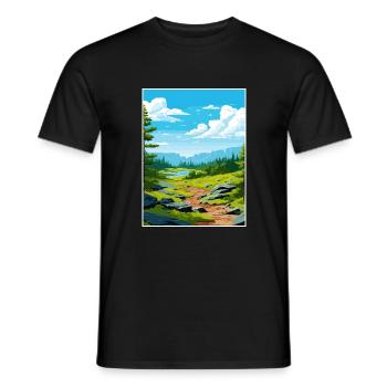 Serra Da Estrela Portugal Affiche de voyage Vintage - T-shirt homme - noir - Devant - AI Model Male 178 light (178cm)