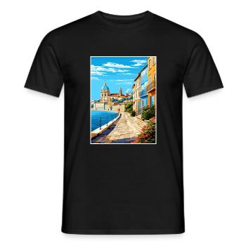 Coimbra Portugal Vintage Travel Poster Souvenir - Men's T-Shirt - black - Front - AI Model Male 178 light (178cm)