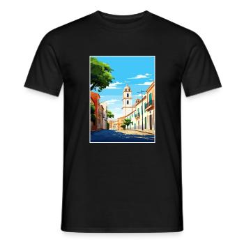 Faro Portugal Vintage voyage affiche WPA Souvenir - T-shirt homme - noir - Devant - AI Model Male 178 light (178cm)