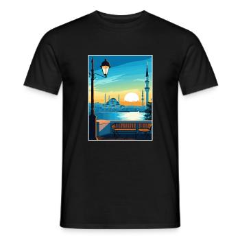 Istanbul Décoration Turquie Vintage Affiche De Voyage - T-shirt homme - noir - Devant - AI Model Male 178 light (178cm)