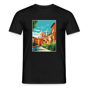 Vérone Italie Décoration Vintage Voyage Affiche WPA - T-shirt homme - noir - Devant - AI Model Male 178 light (178cm)