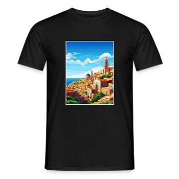 Malta Vintage Travel Poster WPA Souvenir - Men's T-Shirt - black - Front - AI Model Male 178 light (178cm)
