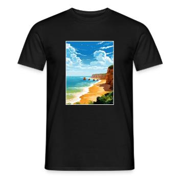 Algarve Portugal Vintage Travel Poster Souvenir - Men's T-Shirt - black - Front - AI Model Male 178 light (178cm)