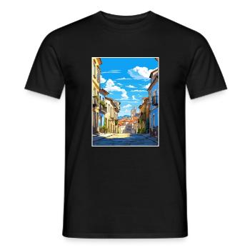 Braga Portugal Vintage voyage affiche WPA Souvenir - T-shirt homme - noir - Devant - AI Model Male 178 light (178cm)